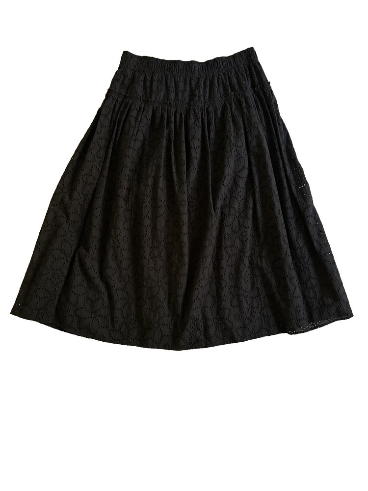 Madewell Black Eyelet XS Midi Skirt
