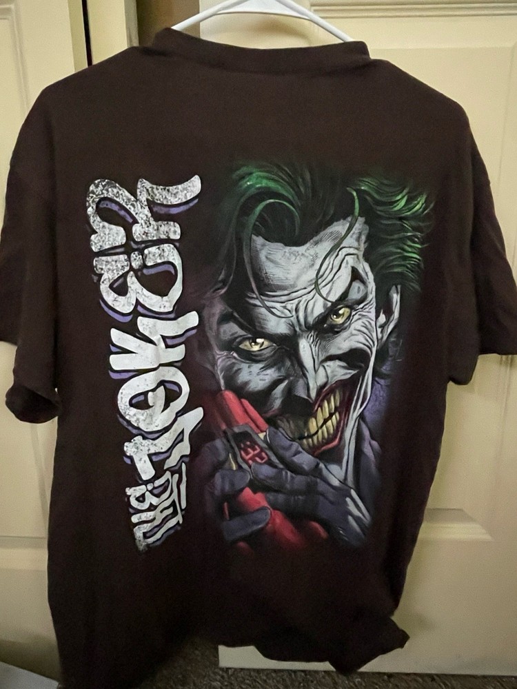 DC Joker Black Double-Sided Graphic Logo Crew Neck Short Sleeve T-Shirt L