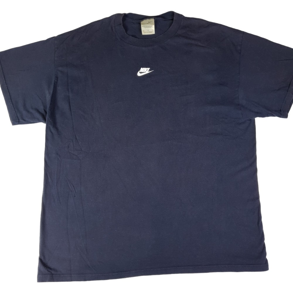 Vintage Nike Center Swoosh Logo T-Shirt Travis Scott Navy 90s 2000s Size XL