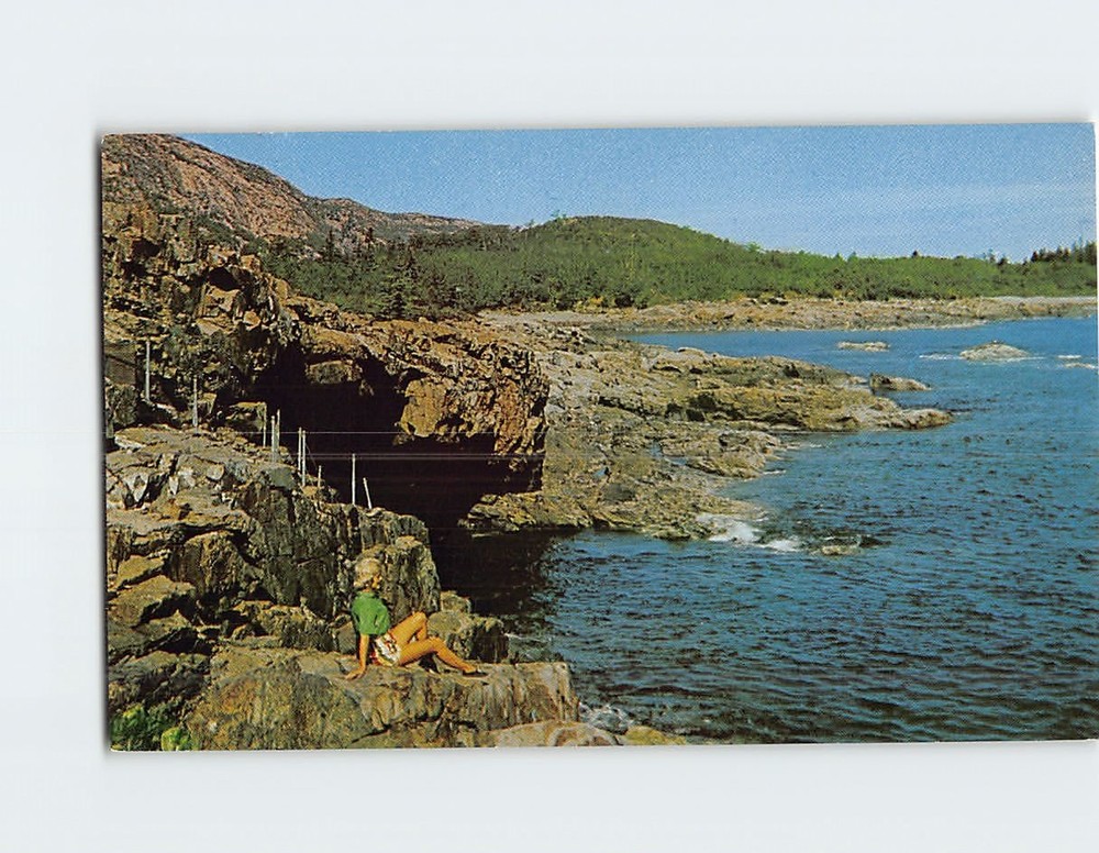 Postcard Anemone Cave Bar Harbor Acadia National Park Mount Desert Island Maine-image