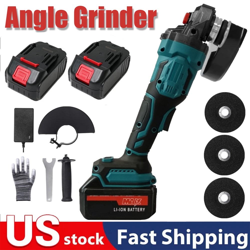21V Brushless Cordless Angle Grinder with 2 Batteries 9000 RPM
