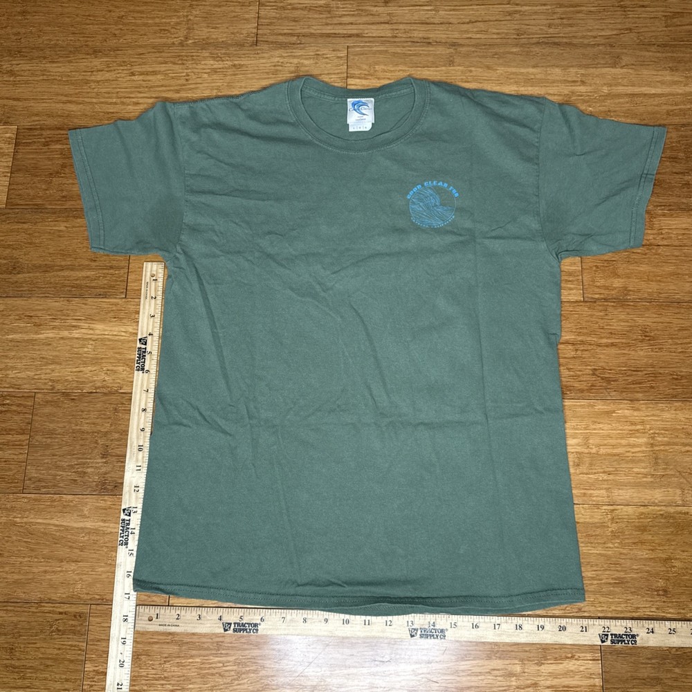 Vintage Rusty Green Surf T-Shirt Large Made in USA 00s Skate Surf Good Clean Fun
