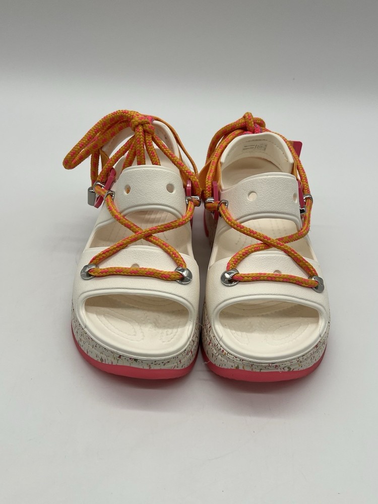 Crocs Hiker Xscape Festival Womens Size 7 Platform Sandals White Pink 209666-0WV