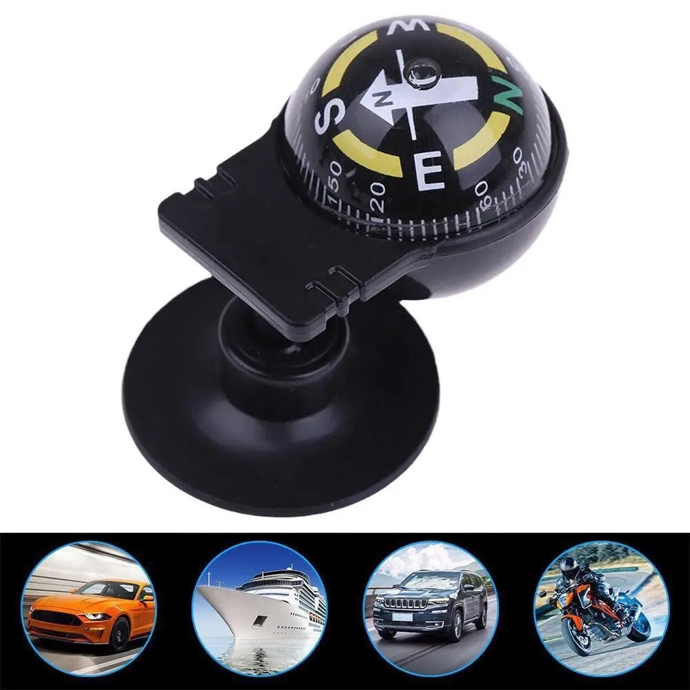 Car Compass Automotive Compass Ball Adjustable Dashboard Mounted for Hiking