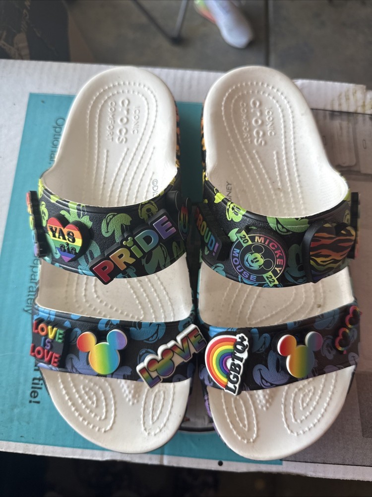 Special Edition disney pride croc Sandals With Jibbitz