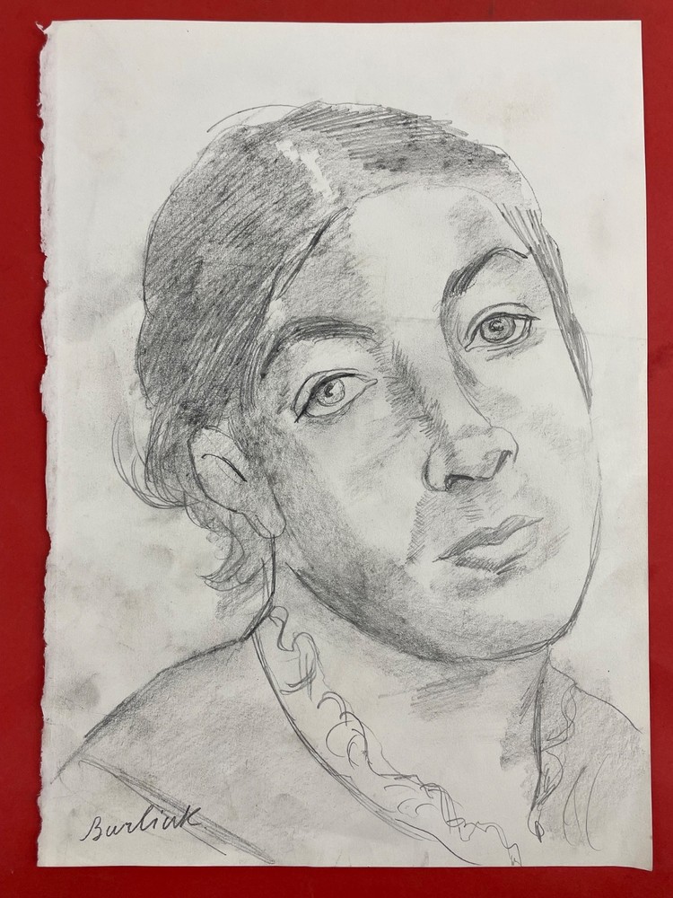 David Burliuk Drawing on paper (Handmade) signed and stamped