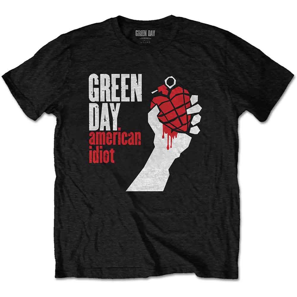 Green Day T Shirt American Idiot Band Logo new Official Unisex Black