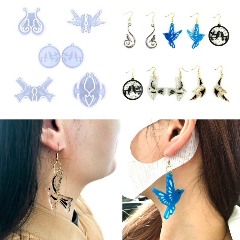 Pendant Moulds Keychain Molds Clay Bird Shape DIY Jewelry Making Tool