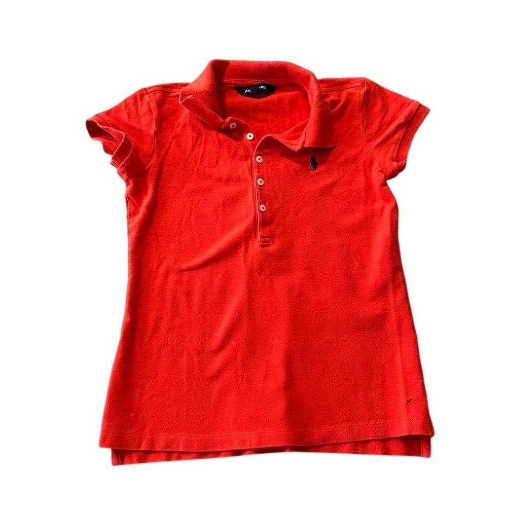 Kids Ralph Lauren Red  Short Sleeve Polo Shirt Sz M 8 10 Embroidered Pony Preppy