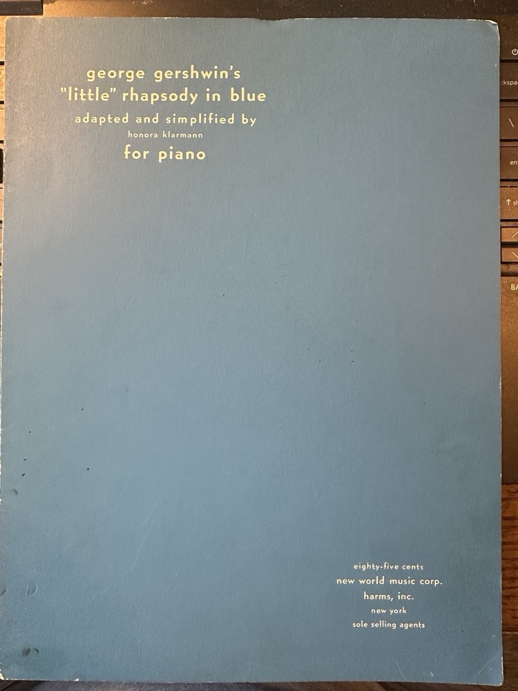 C GERSHWIN 1924 Sheet Music THE ‘LITTLE’ RHAPSODY IN BLUE
