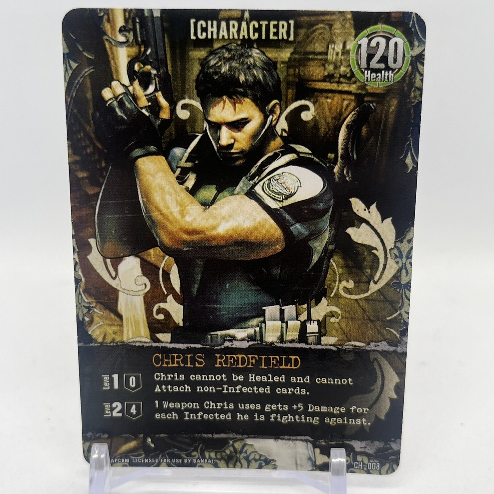Chris Redfield Card CH-003 For Resident Evil Deck Building Game (Bandai, 2010)