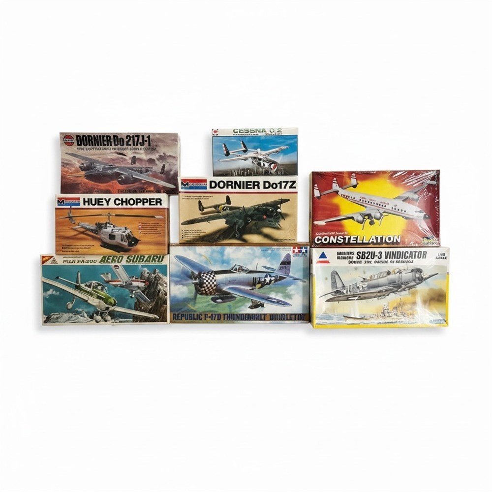 Lot of 8 Vintage Model Airplane Kits, Factory Sealed