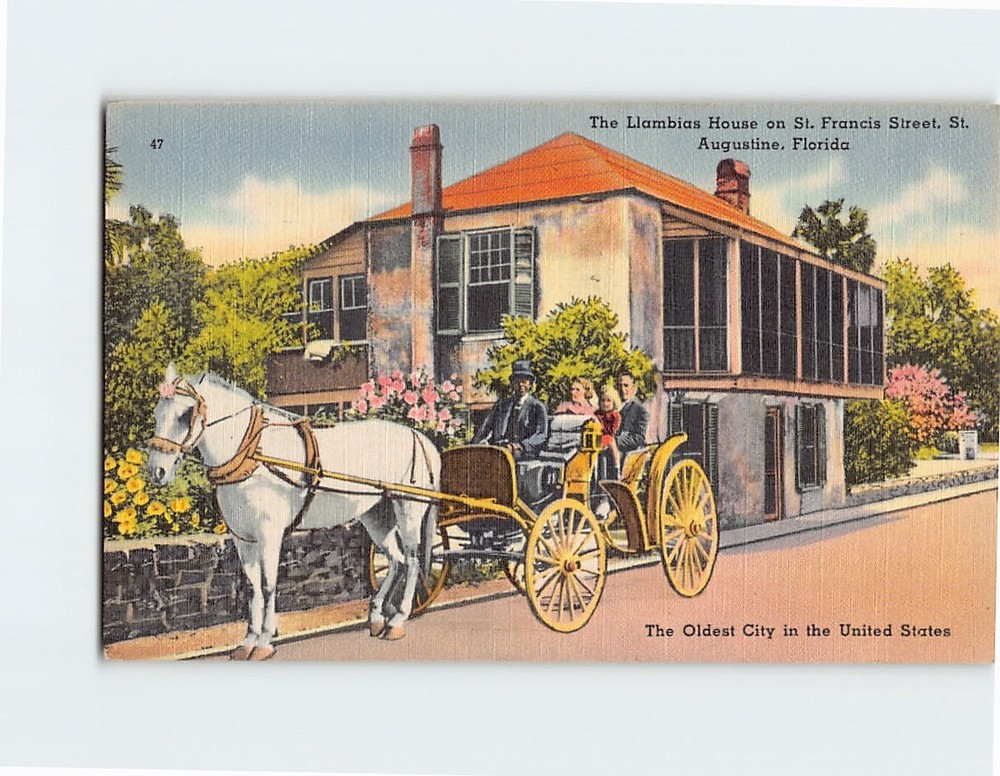 Postcard The Llambias House on St. Francis Street St. Augustine Florida USA
