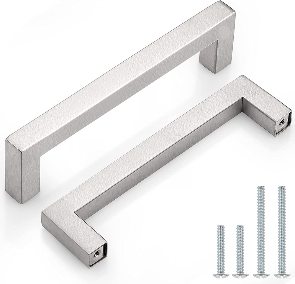 (10 Pack)  5 Inch Holes Centers Square Kitchen Cabinet Handles Stainles
