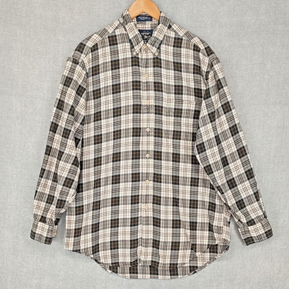 Britches Cotton Flannel Shirt Mens* Large Plaid Button Barn Country Workwear