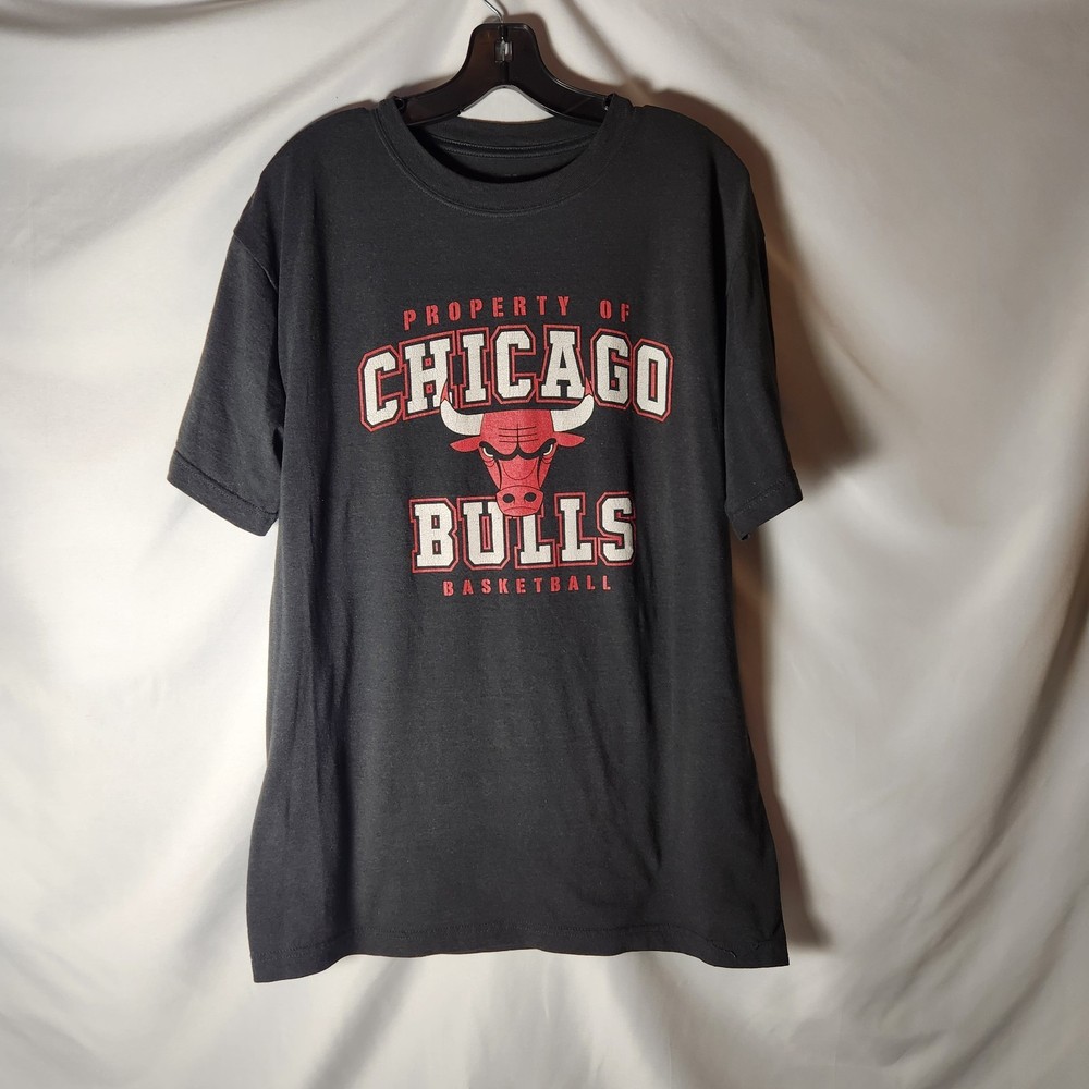 Vintage Style Chicago Bulls T-Shirt Men's Gray Large Basketball NBA Fan Apparel