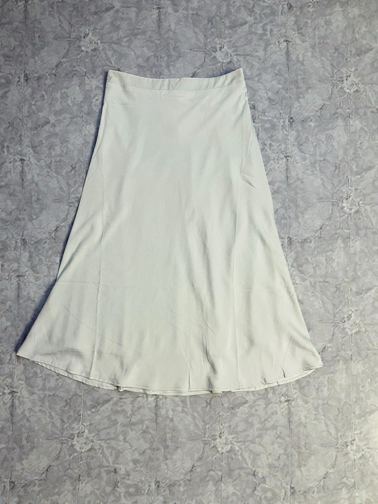 Tustello Pearce Midi Slip Skirt Mint Green Satin A-Line NWT Bias Cut