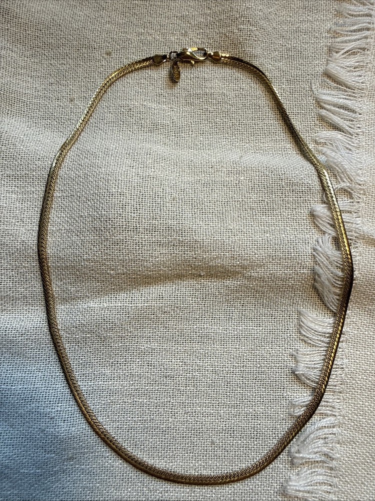 #3 Gold-Tone Herringbone Chain Necklace – Made in Korea/American Showcase