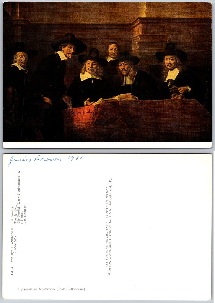 Continental Rijksmuseum Amsterdam Postcard