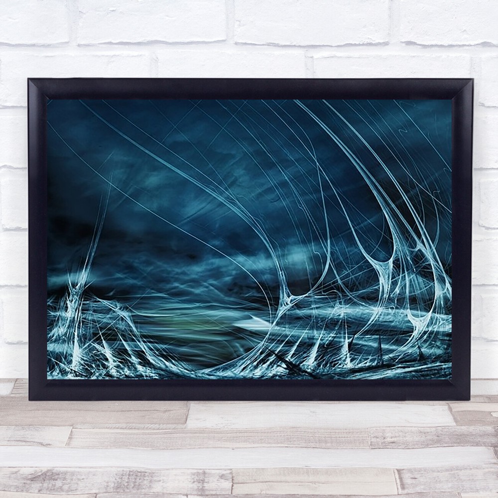 Fantasy Blue Waterscape with Dreamy Tentacles Art Print