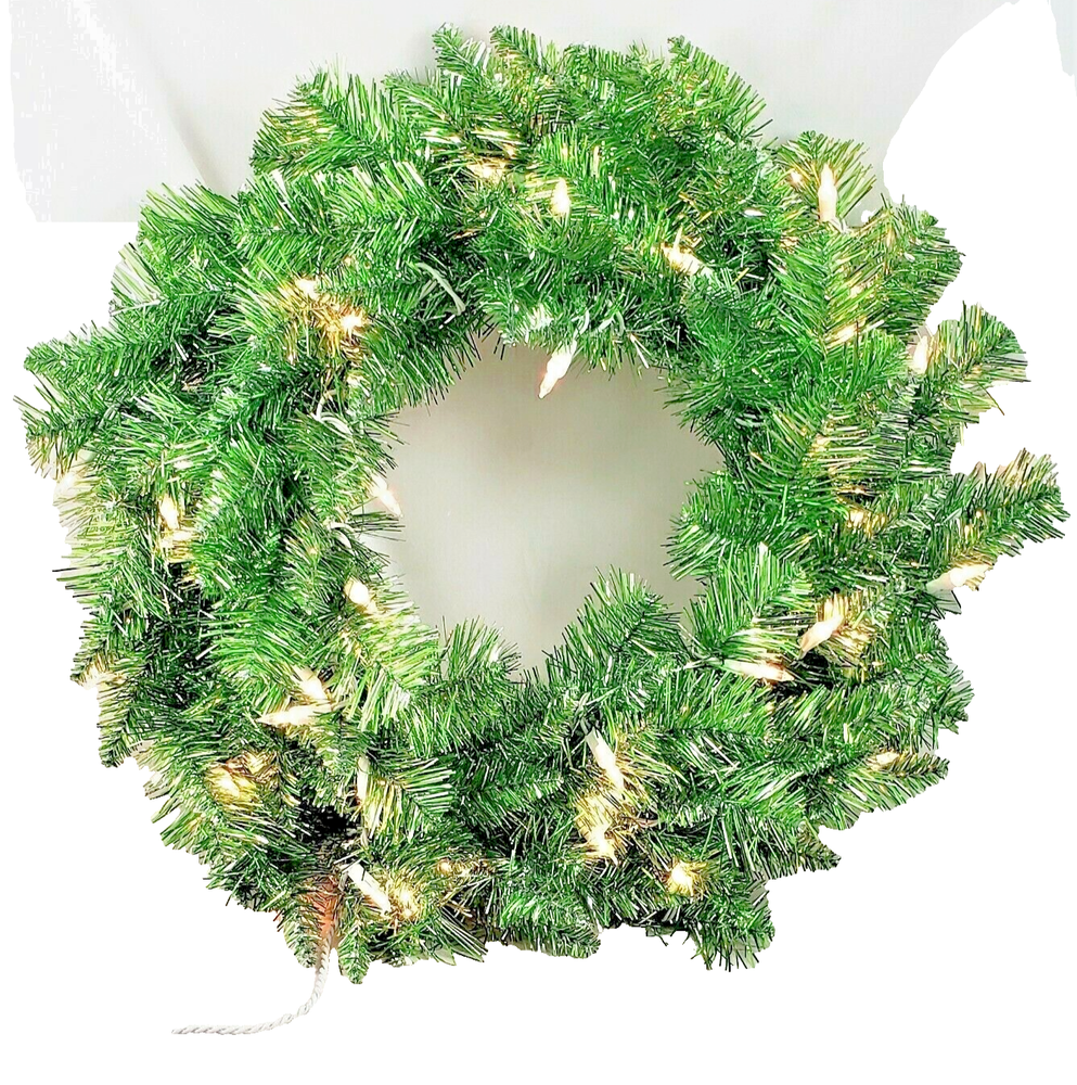 SILVER & GREEN TINSEL 24