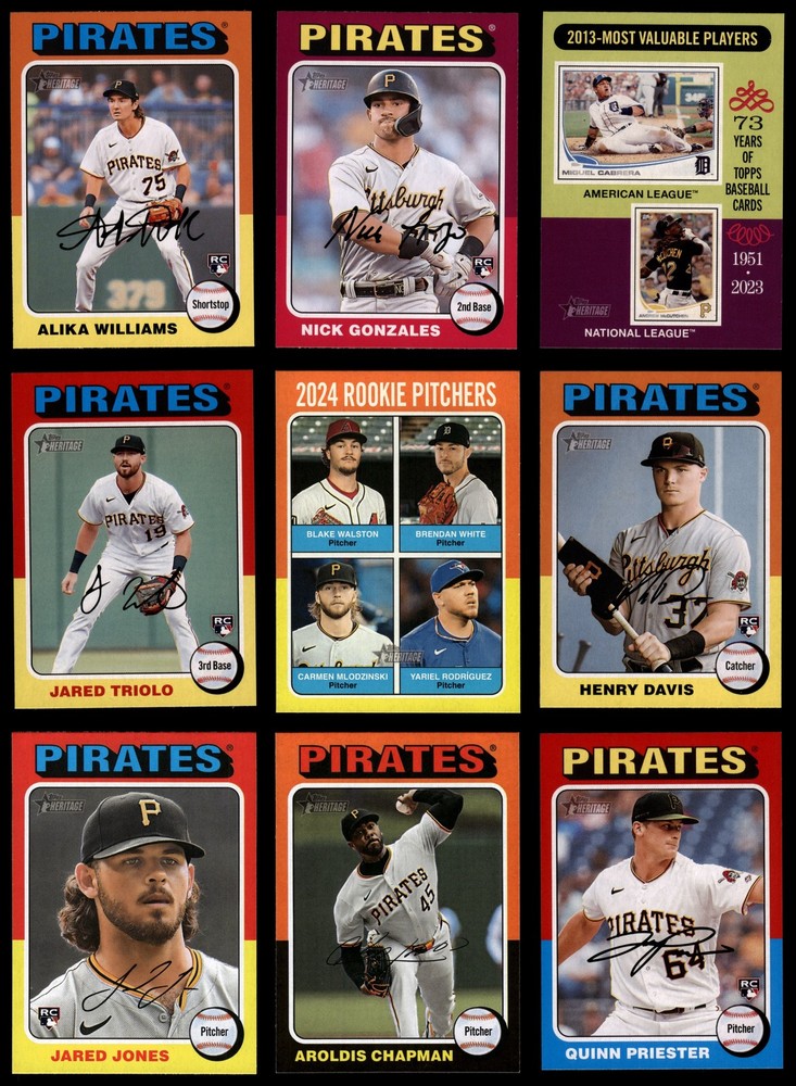 2024 Topps Heritage Pirates Almost Complete Team Set 8 - NM/MT 7003824