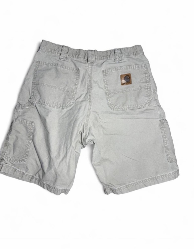 Carhartt B144 Utility Work Shorts Mens 34 Beige Duck Canvas Carpenter