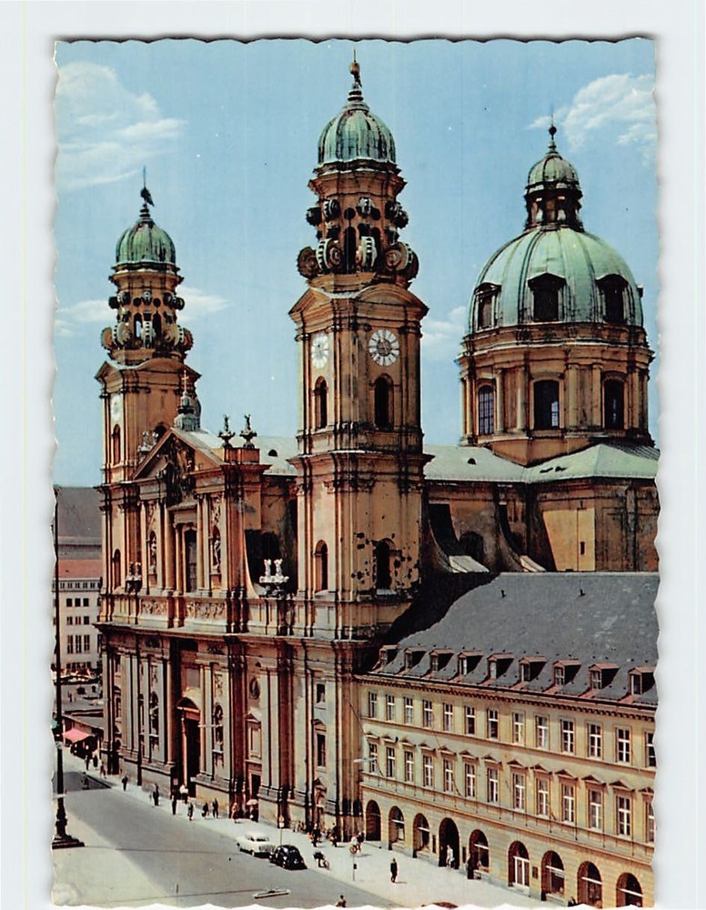 Postcard Theatine Church Munich Germany