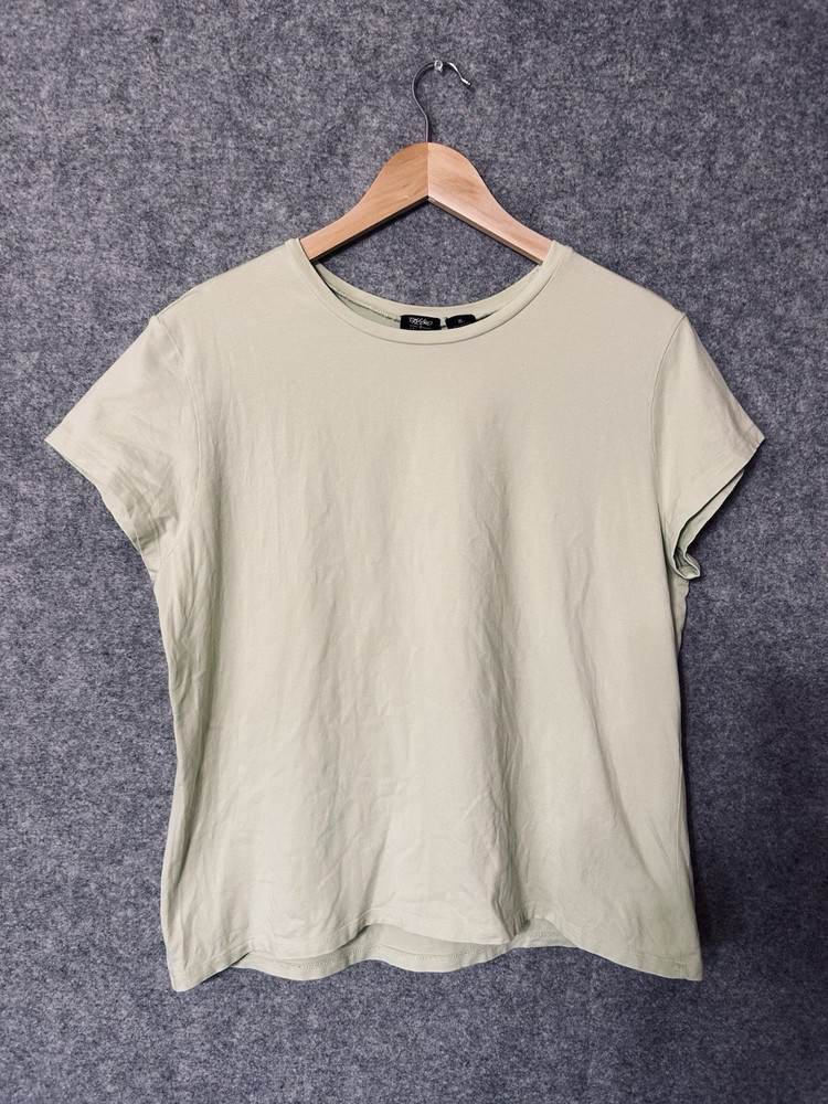 Y2K Mossimo Pastel Green Stretch Short Sleeve Top XL Preppy Cute Womens