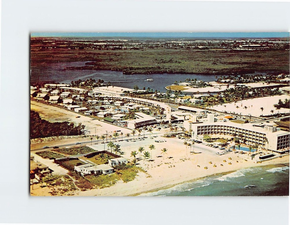 Postcard Aerial View The Golden Gate Hotel Miami Beach Florida USA