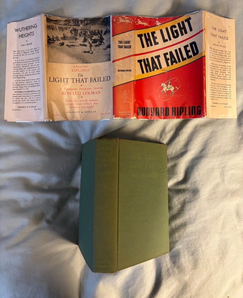 Light That Failed by Kipling - Grosset movie tie-in DJ c1939 VG Ronald Colman
