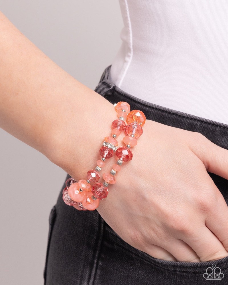 New Paparazzi Jewelry-Faceted Fairytale Bracelet-Orange