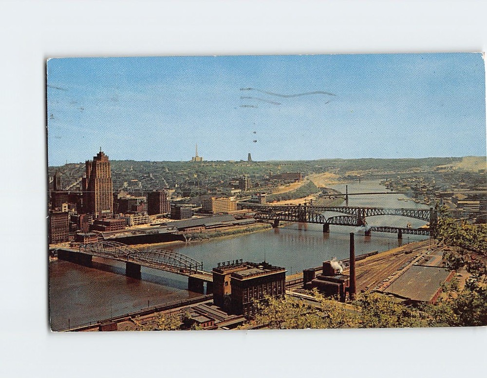 Postcard Aerial View Pittsburgh Pennsylvania USA North America