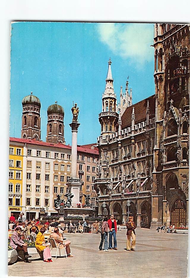 Postcard Marienplatz Munich Germany
