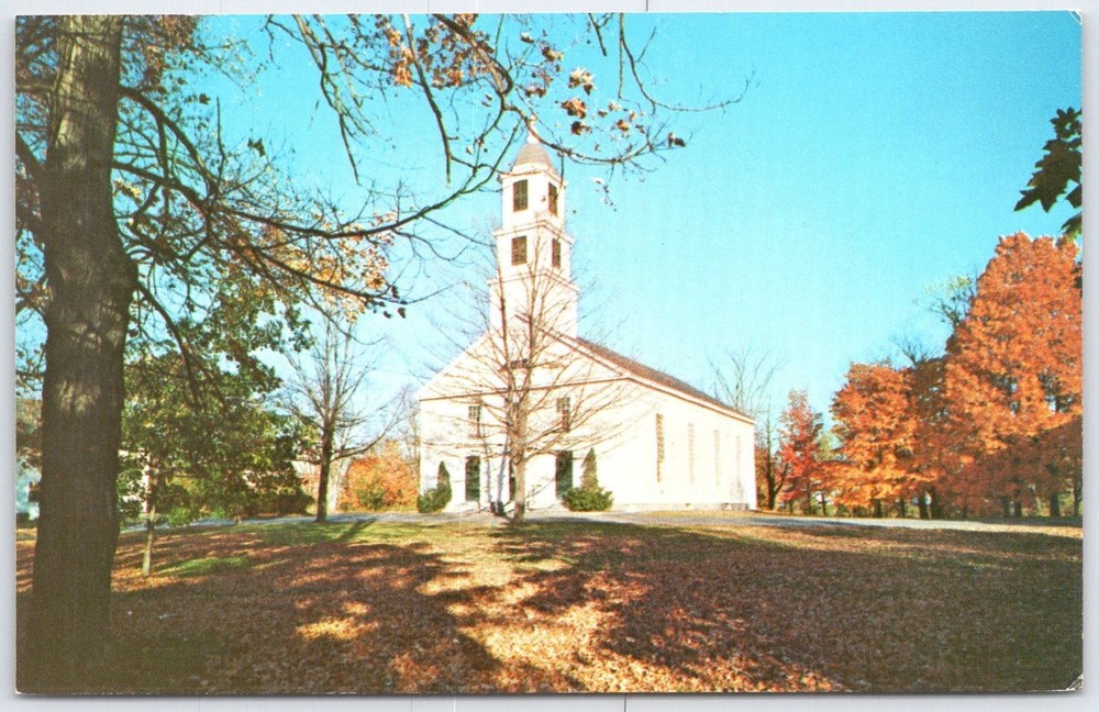 Vintage First Congregational Church Milford NH Autumn Postcard by Carleton Allen