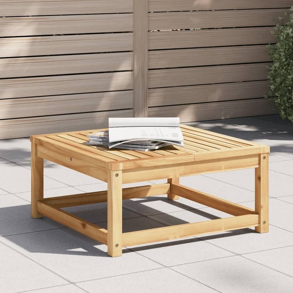 Brown Solid Acacia Wood Small Garden Table - Durable
