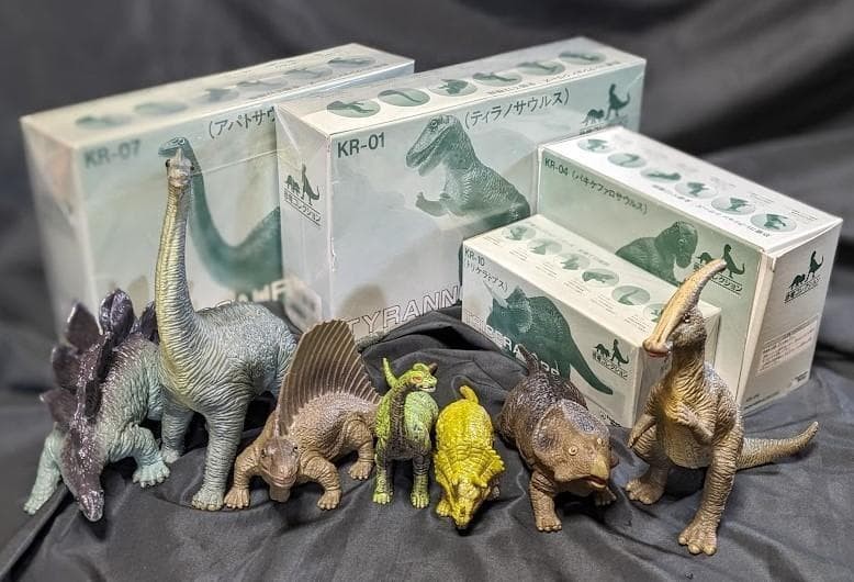 Showa Retro Dinosaur Tsukuda Hobby UKRD PVC 11 Piece Set #b988c4
