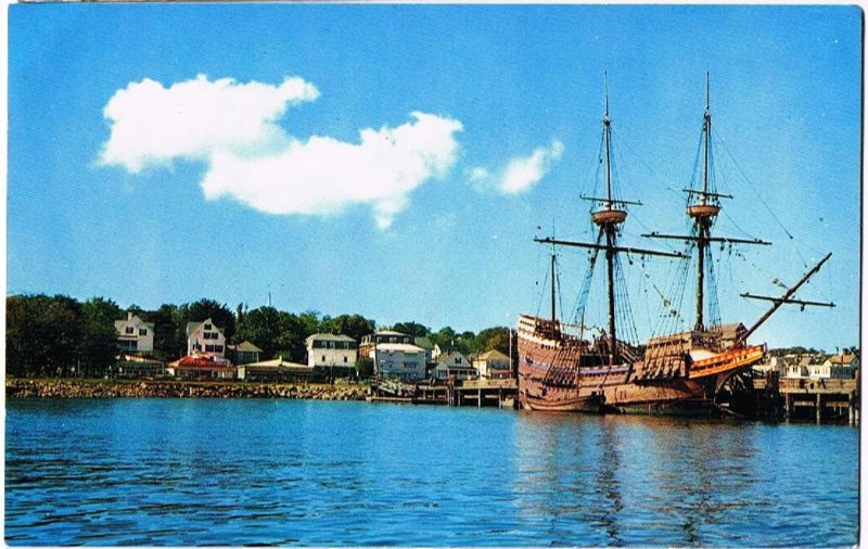 Plymouth Massachusetts Postcard Mayflower II Plymouth Harbor