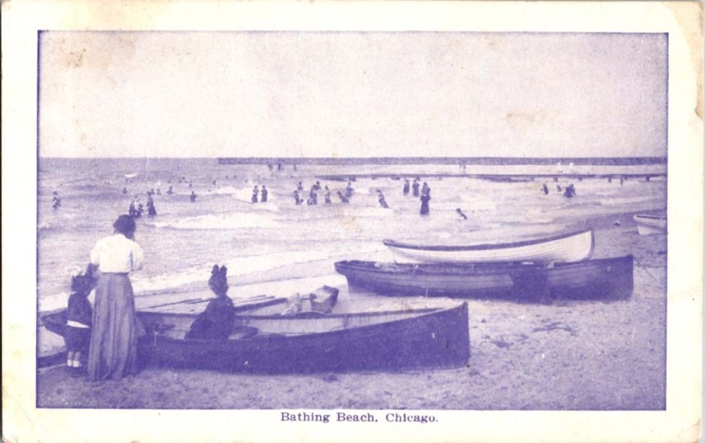 Chicago Illinois IL : BEACH SCENE m/14 BE6968