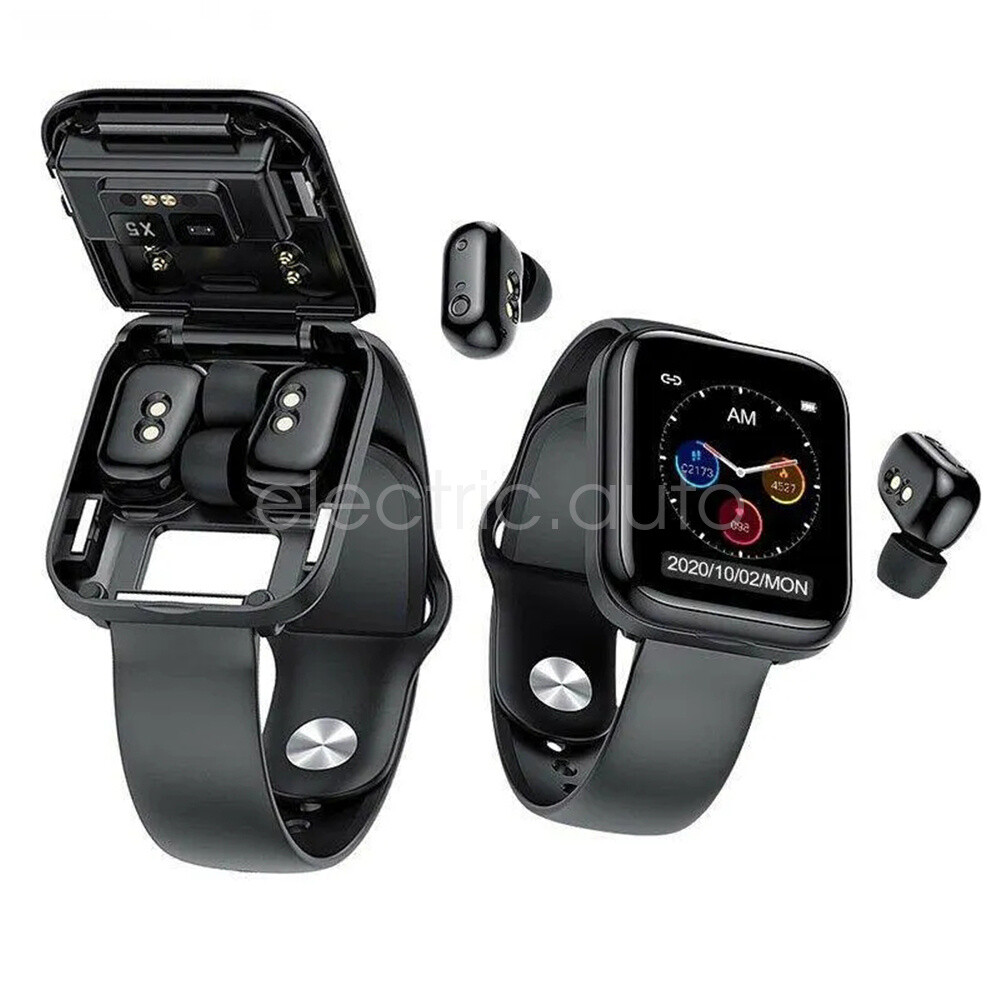 2 in 1 Smart Watch with Wireless Earbuds Bluetooth Fitness Tracker CN