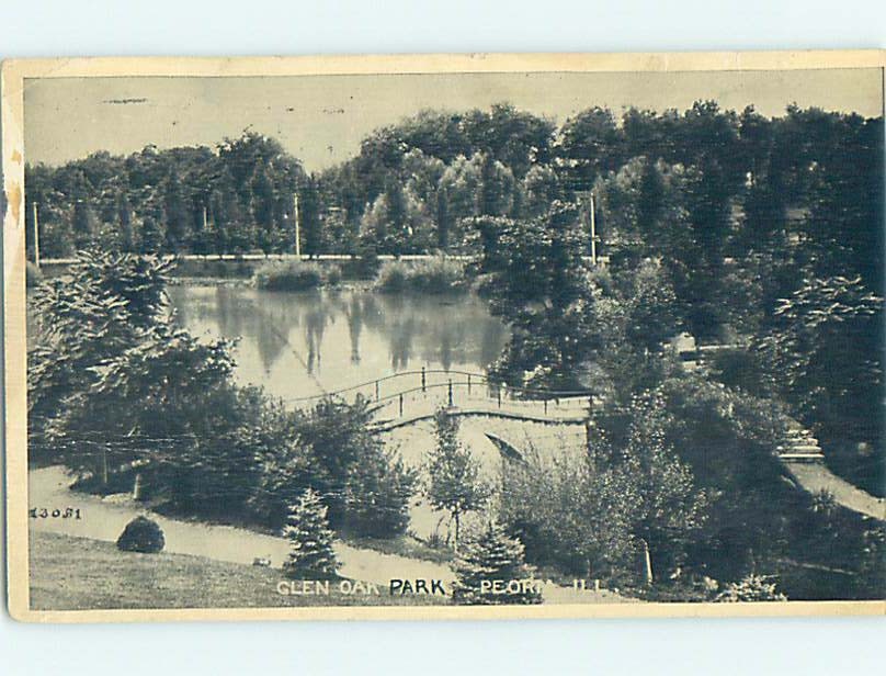 Divided-Back PARK SCENE Peoria Illinois IL hk8428