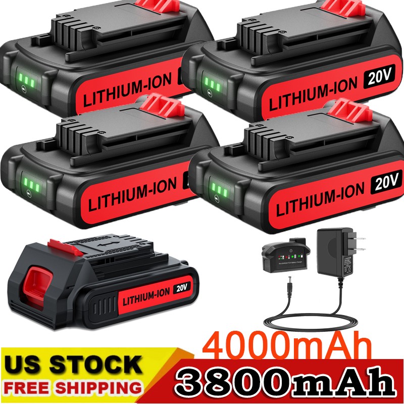 1/2PACK 20V 4.0Ah Lithium-ion Battery for BLACK DECKER 20 Volt LBXR20 LBX20 LB20