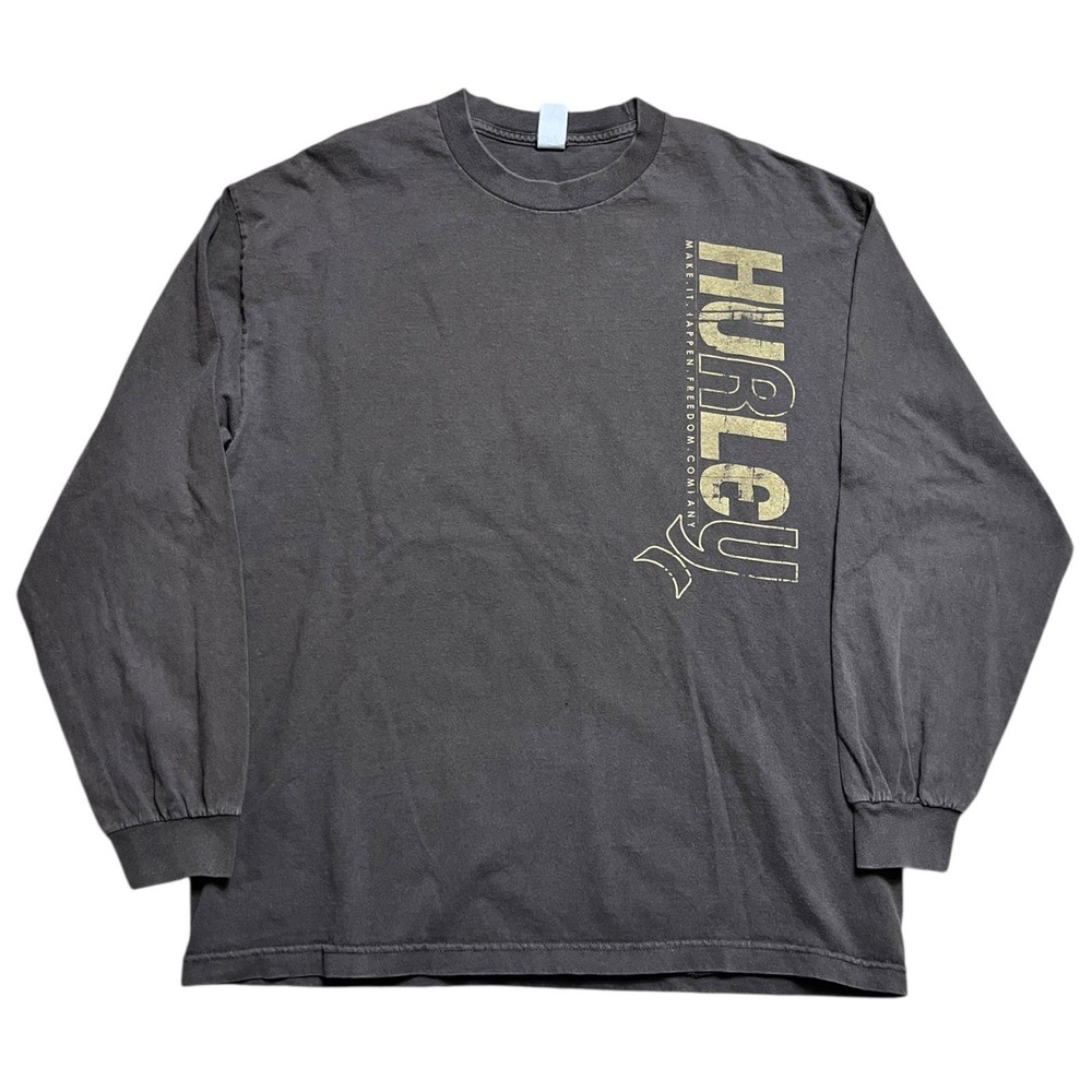 Vintage Hurley International Skater Grunge Y2K Long Sleeve Shirt - XL Brown