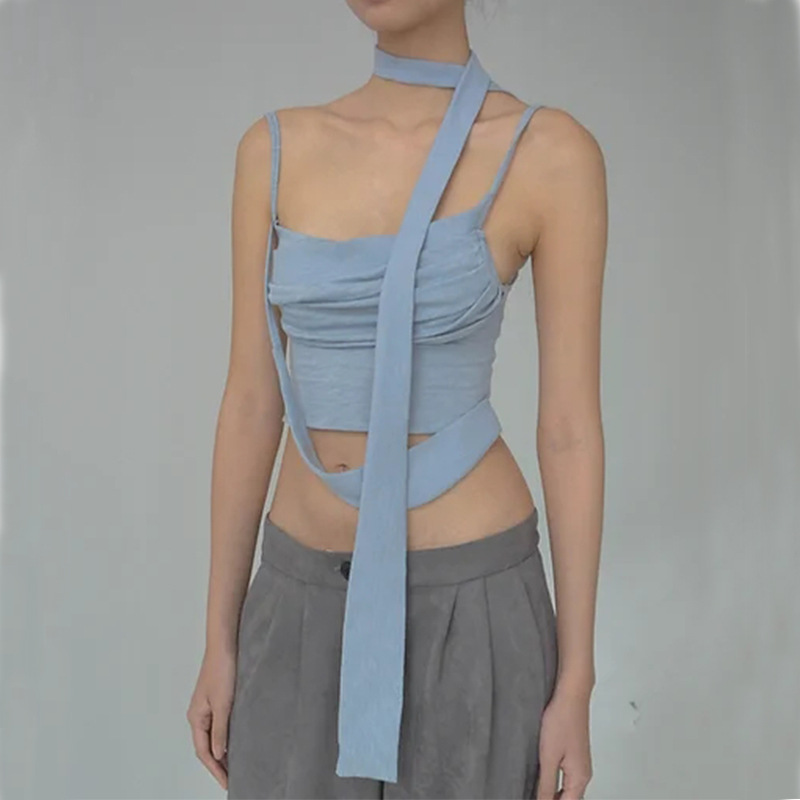 Women's Top New Fashion Sexy Design Sense Slim Temperament Suspender Vest