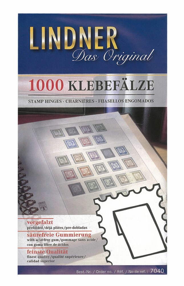 2000 Adhesive Sheets LINDNER 7040 Pre-folded Acid-free Gummed-image