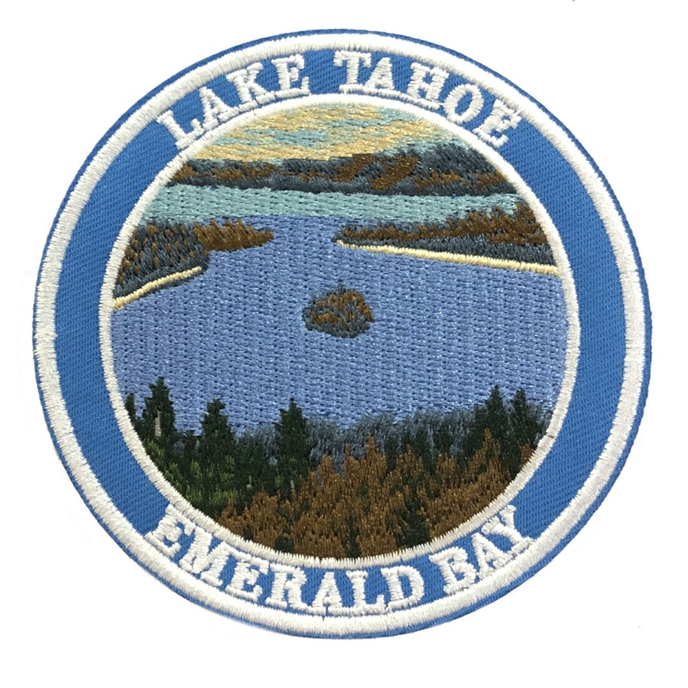 Lake Tahoe Emerald Bay Patch Embroidered Iron-On Applique Travel Souvenir Gift
