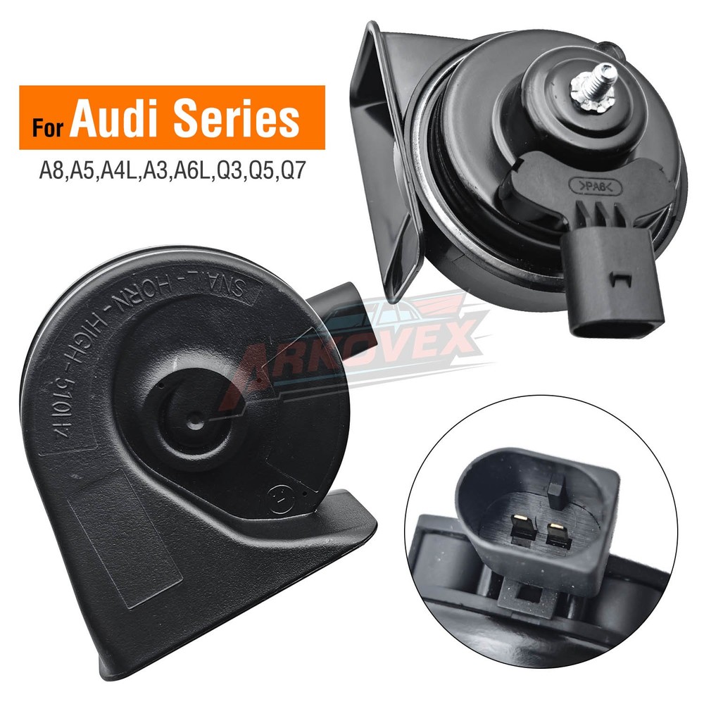 12V 125db 2X Loud Twin Tone Snail Horn For Audi A3 A4 A6 A8 Q3 Q5 Q7 TT R8 A5 A7