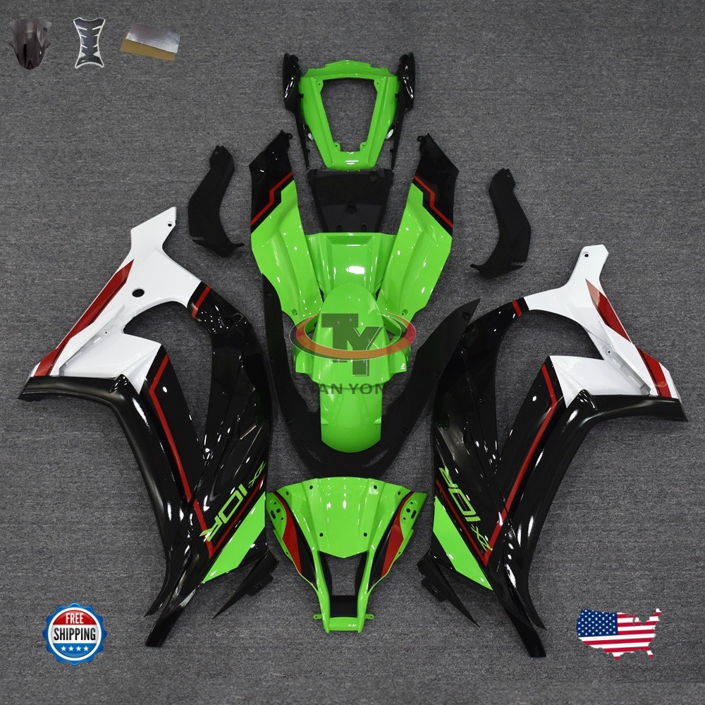White Black Green Fairing Kit For Kawasaki Ninja ZX10R 2011-2015 Injection Body