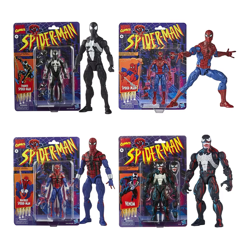 Marvel Legends Retro Symbiote Spiderman Action Figure Ben Reilly Venom Figure