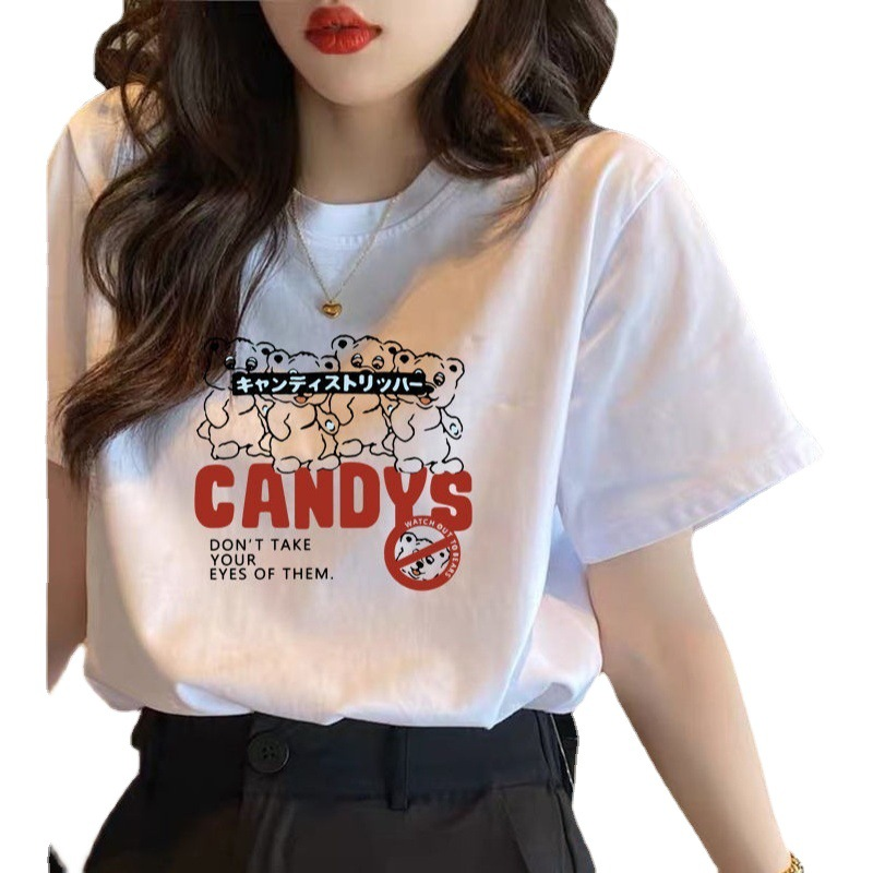 Loose Summer Short Sleeve Versatile Half Sleeve Fashion Women's T-Shirt Top